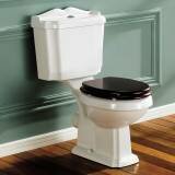 Victoria Close Coupled Toilet and Cistern - Dark Mahogany Seat 